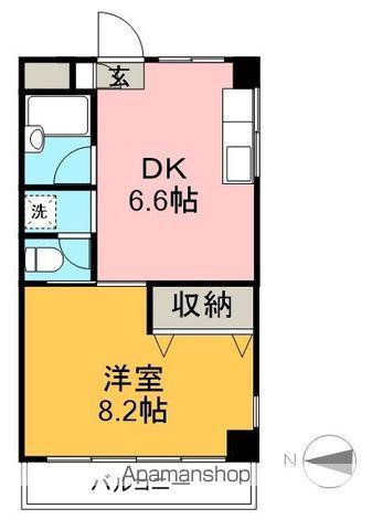 池本マンション(1DK/4階)の間取り写真