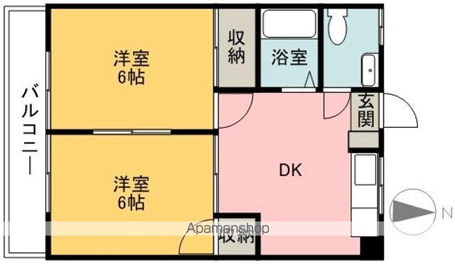 天山ハイツⅠ(2DK/4階)の間取り写真