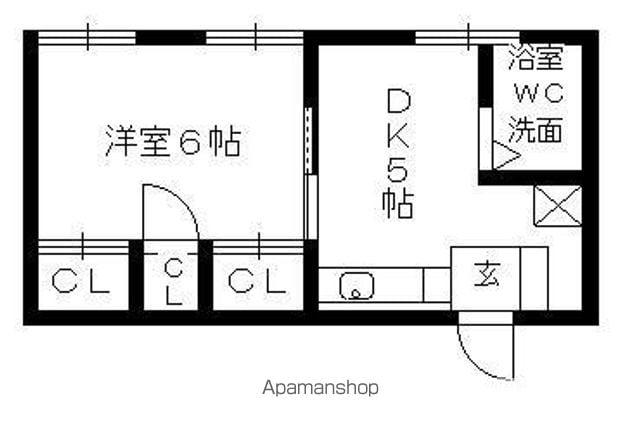 コーポ加藤1号館(1DK/2階)の間取り写真