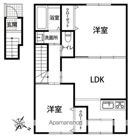 AVENIR(2LDK/2階)の間取り写真