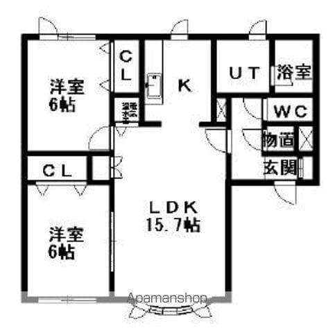 ストリート11(2LDK/1階)の間取り写真