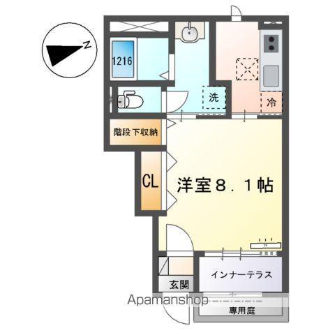 RH 柳川(1K/1階)の間取り写真