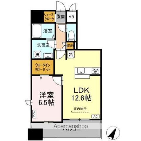 D-ROOM千葉中央(1LDK/10階)の間取り写真