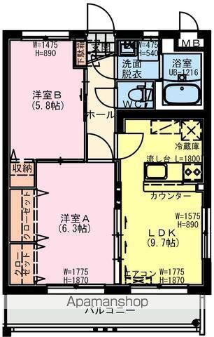 FIORE REIZⅢ(2LDK/2階)の間取り写真