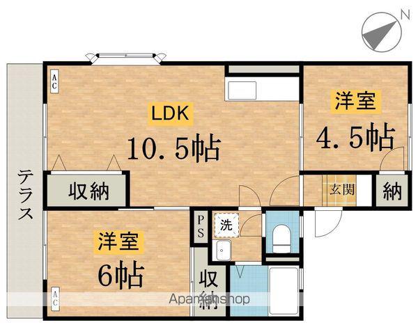 グリーンハイツ(2LDK/1階)の間取り写真