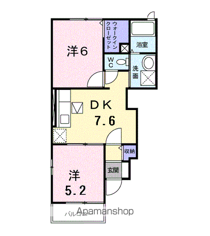 福島コーポラスⅢ(2DK/1階)の間取り写真