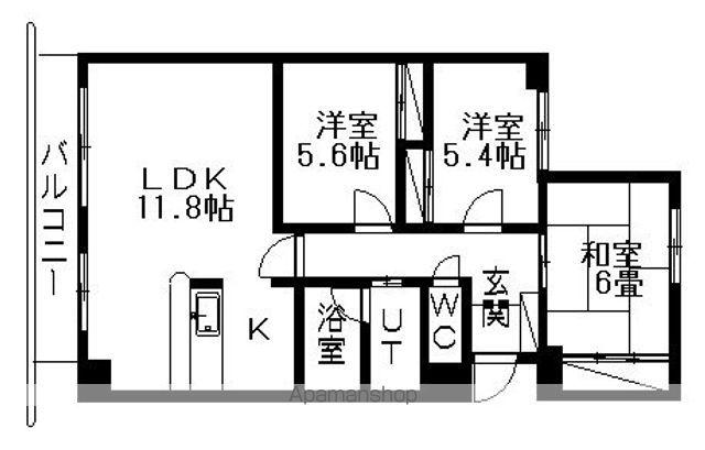 クリオパレス青葉壱番館(2LDK/3階)の間取り写真