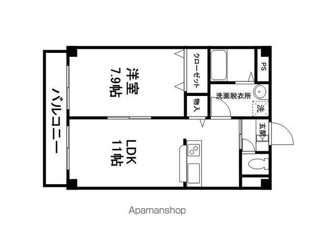 大滝第3ビル(1LDK/1階)の間取り写真