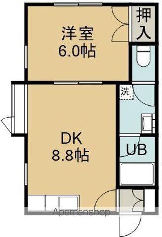 パレドール弐番館(1DK/1階)の間取り写真
