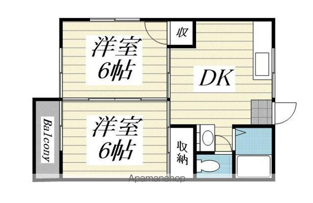 神野コーポ(2DK/2階)の間取り写真