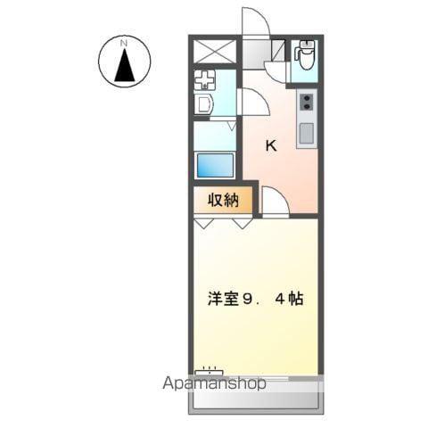セブンタウン品野(1K/2階)の間取り写真