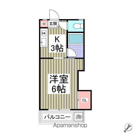 コア21(1K/1階)の間取り写真