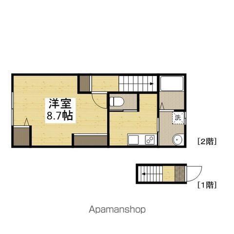 広島県広島市佐伯区 2階建 築3年(1K/2階)の間取り写真