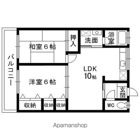 柴田コーポ(2LDK/2階)の間取り写真