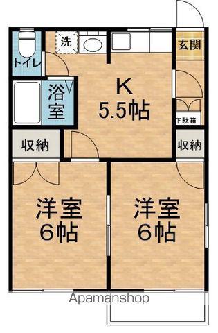 フレグランスモモセ(2K/2階)の間取り写真