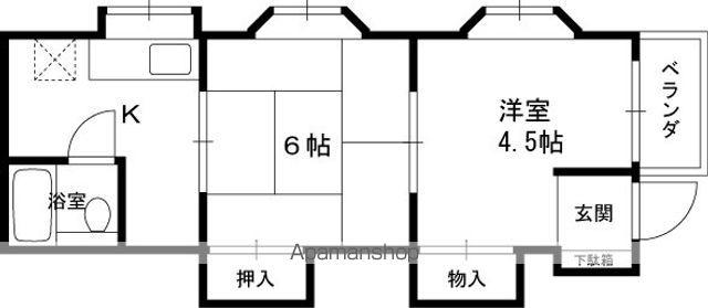 ビーコンハイツPARTⅠ(2K/3階)の間取り写真