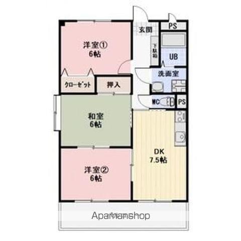 LA・VIE・EN TAKAIDE(3DK/2階)の間取り写真