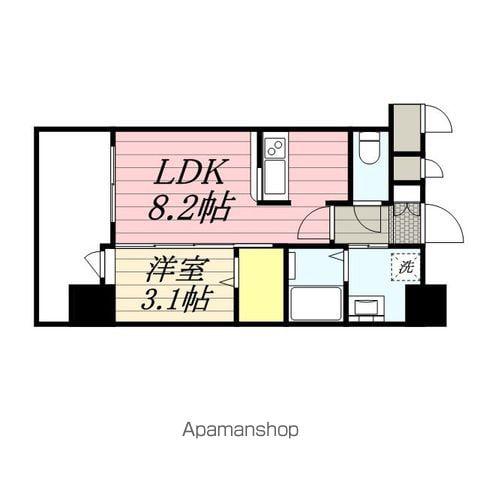 エンクレストベイ天神東Ⅱ(1LDK/10階)の間取り写真
