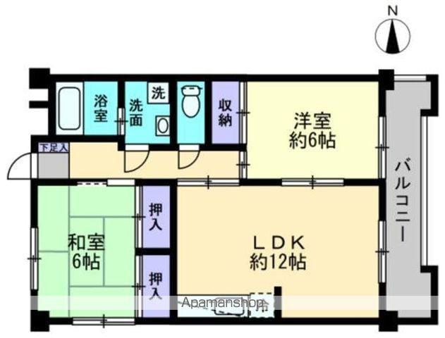 コーポニューデリ(2LDK/3階)の間取り写真