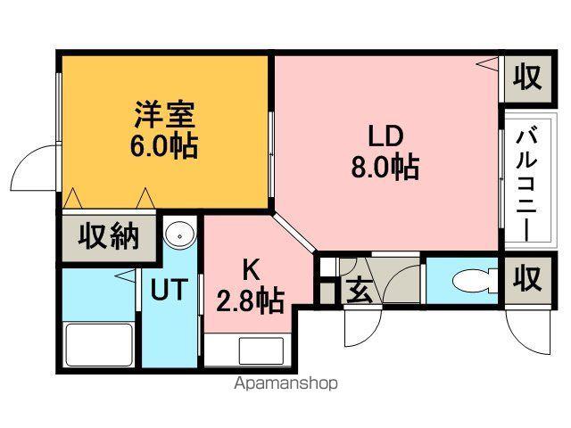 デュオ・パナッセ(1LDK/2階)の間取り写真