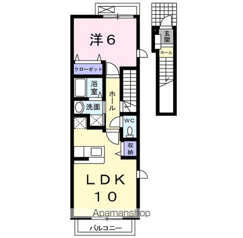 ノーブル・フォーシーズンA(1LDK/2階)の間取り写真