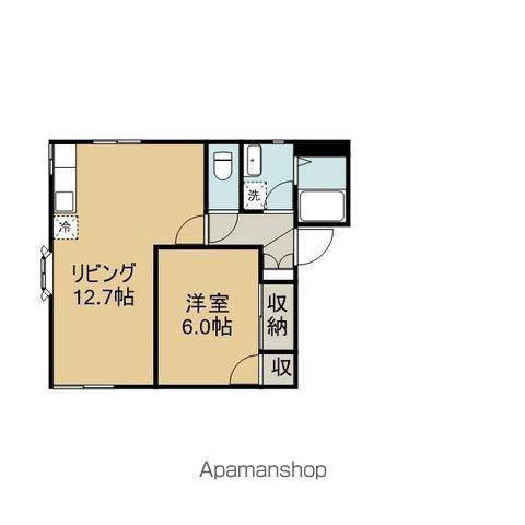 ディアスキタコーB棟(1LDK/2階)の間取り写真