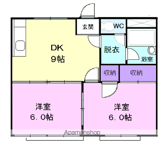 シティハイツ大友(2DK/1階)の間取り写真