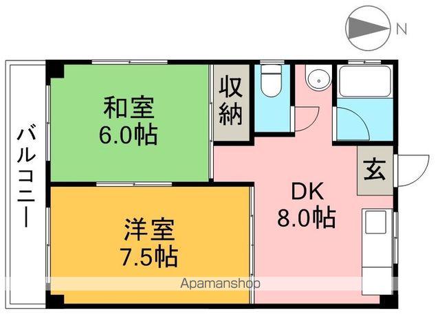 スカイハイツ福井(2DK/3階)の間取り写真