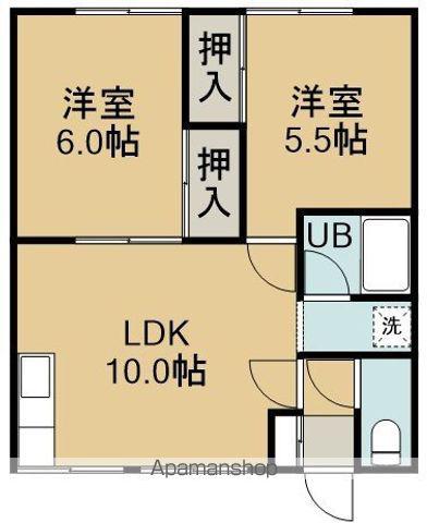 川村マンションA(2LDK/2階)の間取り写真