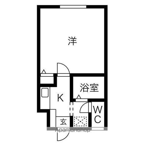プリミエール協和(1K/1階)の間取り写真