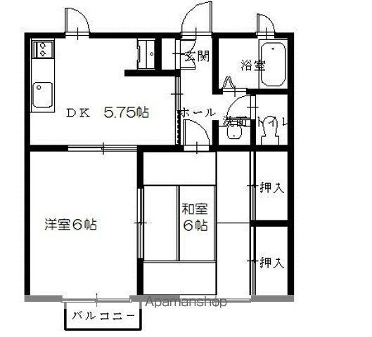 サクラハウス(2DK/2階)の間取り写真