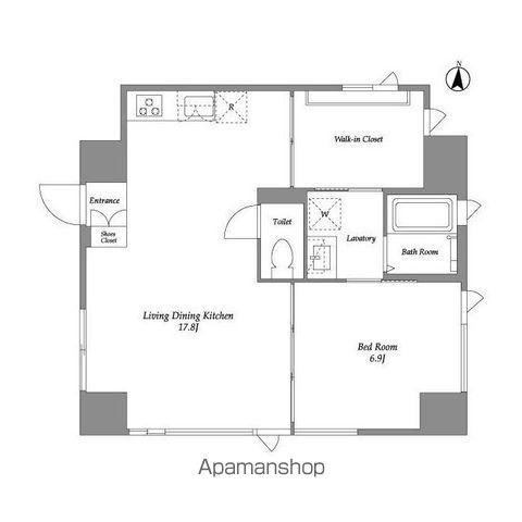 品川港南テラス(1LDK/3階)の間取り写真