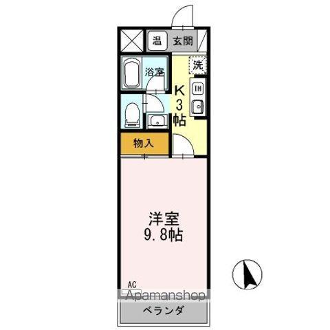 クレセントハウス・七瀬(1K/1階)の間取り写真