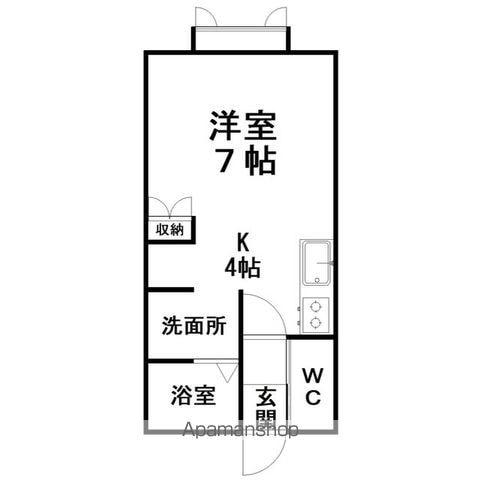 女満別ハイツ(1LDK/2階)の間取り写真
