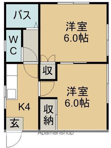 レジデンスシカマ(2K/1階)の間取り写真