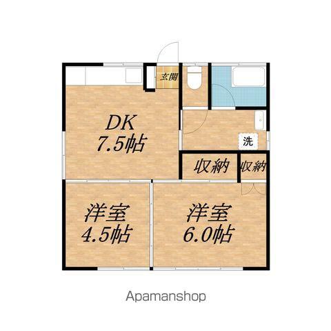 岩崎荘(2DK/1階)の間取り写真