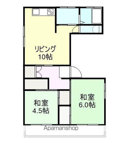 大新ビル(2LDK/2階)の間取り写真