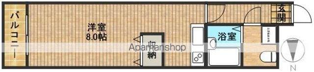 POINT幸(1K/2階)の間取り写真