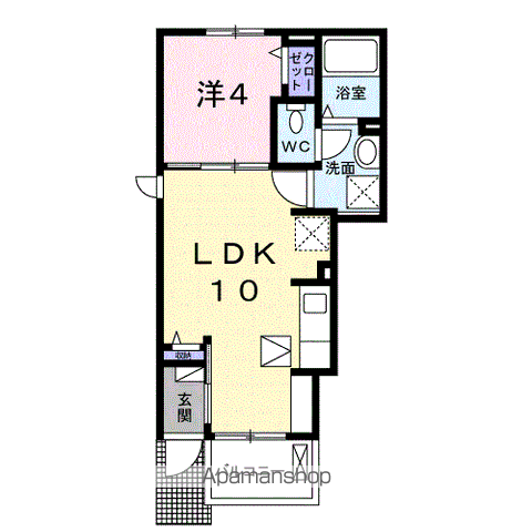 エクセランⅦ(1LDK/1階)の間取り写真