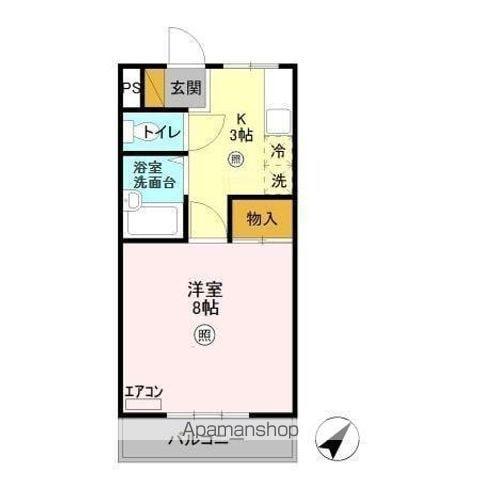 アーバンヒルズかしまⅠ(1K/3階)の間取り写真