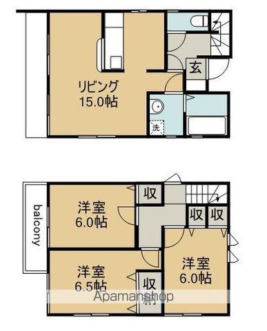 名鉄小牧線 春日井駅(名鉄) 徒歩32分 2階建 築11年(3LDK)の間取り写真