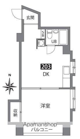 桜橋ハイム(1DK/3階)の間取り写真