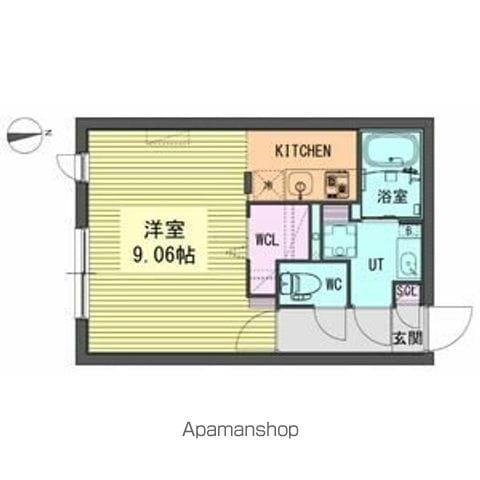 BRANCHE浄心(ワンルーム/2階)の間取り写真