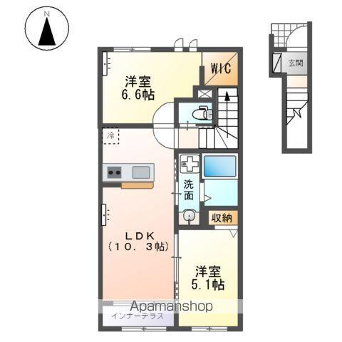 グレイスB(2LDK/2階)の間取り写真