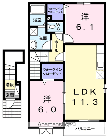 ローレルコート(2LDK/2階)の間取り写真