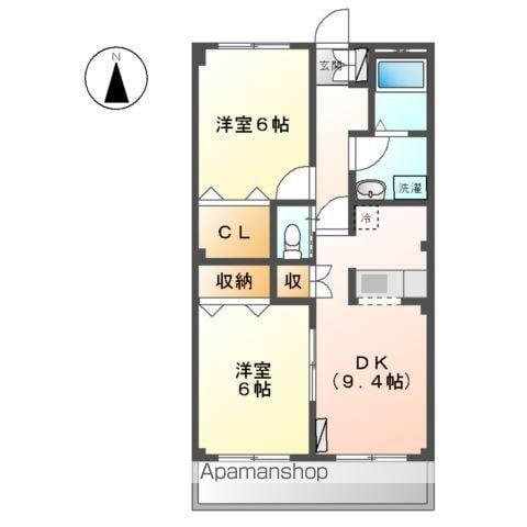 コンフォース(2DK/2階)の間取り写真