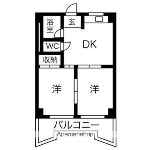 栄ファイブマンション(2DK/3階)の間取り写真