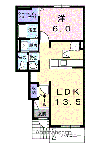 気仙沼線 柳津駅(宮城) バス乗車時間：29分 塚崎バス停で下車 徒歩5分 2階建 築10年(1LDK/1階)の間取り写真