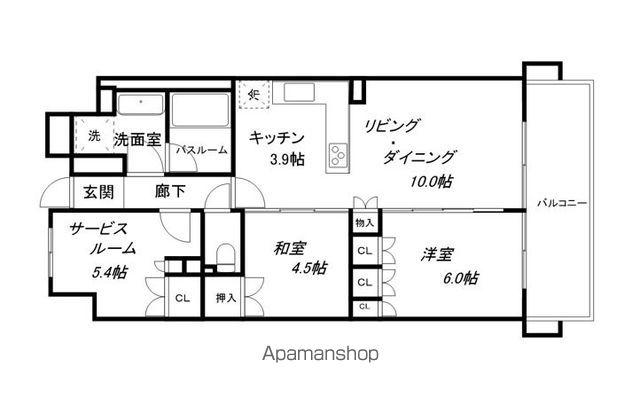 ポレスター長浜駅前(2SLDK/5階)の間取り写真
