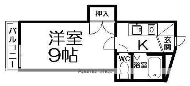 富士レイホービル第3(1K/2階)の間取り写真
